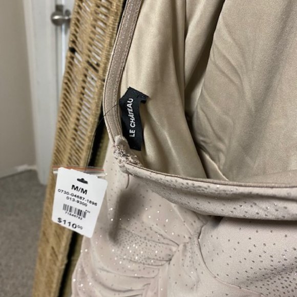 Le Chateau Tan Sparkly Mini Dress - Picture 5 of 5